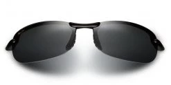 FlightSunglasses Maui Jim Makaha 405 Sunglasses- Gloss Black With Polarized Neutral Grey Lens