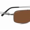 FlightSunglasses Pilot & Driver Serengeti Dante 7113 - Shiny Gunmetal Polarized Drivers Photochromic Lenses