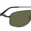 FlightSunglasses Serengeti Sassari 7664 - Satin Black, Polarized 555nm Photochromic Lenses