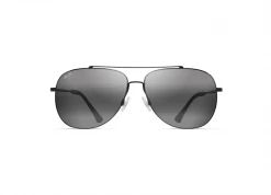 FlightSunglasses Maui Jim Cinder Cone 789 Sunglasses- Matte Black With Polarized Neutral Grey Lens Classic Aviators