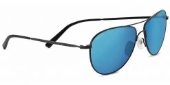 FlightSunglasses Serengeti Alghero 8314 - Satin Black, Polarized 555nm Blue Photochromic Lenses Pilot & Driver