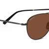 FlightSunglasses Pilot & Driver Serengeti Alghero 8316 - Shiny Dark Gunmetal, Polarized Drivers, Photochromic Lenses