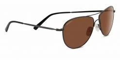 FlightSunglasses Pilot & Driver Serengeti Alghero 8316 - Shiny Dark Gunmetal, Polarized Drivers, Photochromic Lenses
