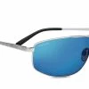 FlightSunglasses Modugno 8409 Satin Silver, Polarized, 555nm Blue, Photochromic Lenses Pilot & Driver