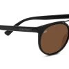 FlightSunglasses Serengeti Lerici 8350- Shiny Black/Shiny Dark Gunmetal, Polarized Drivers