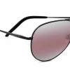 FlightSunglasses Pilot & Driver Serengeti Carrara 8454 - Satin Black, Polarized Sedona Bi-Mirror, Photochromic Lenses