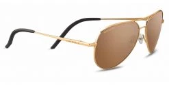FlightSunglasses Serengeti Carrara Small 8551 Shiny Bold Gold Polarized Drivers Gold Photochromic Lenses