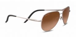 FlightSunglasses Serengeti Carrara Small 8552 Satin Rose Gold, Polarized Drivers Gradient Photochromic Lenses Pilot & Driver
