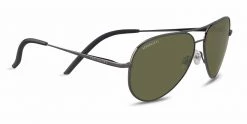 FlightSunglasses Serengeti Carrara Small 8554 Shiny Gunmetal Polarized 555nm Photochromic Lenses Pilot & Driver