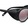 FlightSunglasses Pilot & Driver Serengeti Leandro Glacier 8586 - Satin Black/Satin Black, Black Leather, Polarized Sedona Bi-Mirror, Photochromic Lenses