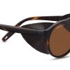 FlightSunglasses Serengeti Leandro Glacier 8587 - Satin Tortoise/Satin Dark Gunmetal, Brown Leather, Polarized Drivers, Photochromic Lenses