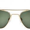 FlightSunglasses Randolph Aviator Sunglasses- 23K Gold, AGX Green Lenses Pilot & Driver