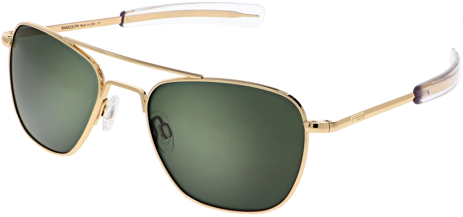 FlightSunglasses Randolph Aviator Sunglasses<span>- 23K Gold, AGX Green Lenses</span> Pilot & Driver 4 FlightSunglasses Randolph Aviator Sunglasses- 23K Gold, AGX Green Lenses Pilot & Driver