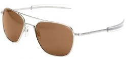 FlightSunglasses Randolph Aviator Single Vision Prescription Sunglasses -American Tan