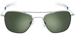 FlightSunglasses Randolph Aviator Sunglasses- Bright Chrome, AGX Green Lenses Pilot & Driver