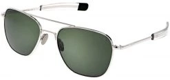 FlightSunglasses Randolph Aviator White Gold Sunglasses- Blue Hydro & Polarized AGX