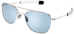 FlightSunglasses Randolph Aviator White Gold Sunglasses- Blue Hydro & Polarized AGX