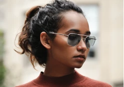 FlightSunglasses Randolph Aviator White Gold Sunglasses- Blue Hydro & Polarized AGX