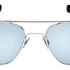 FlightSunglasses Randolph Aviator White Gold Sunglasses- Blue Hydro & Polarized AGX