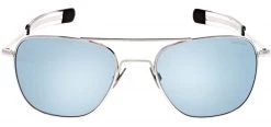 FlightSunglasses Randolph Aviator White Gold Sunglasses- Blue Hydro & Polarized AGX