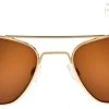 FlightSunglasses Randolph Aviator Sunglasses- 23K Gold, American Tan Mineral Glass Pilot & Driver