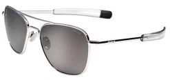 FlightSunglasses Randolph Aviator White Gold Sunglasses-Polarized Colbalt & American Grey
