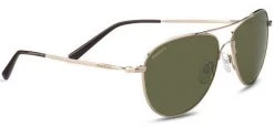 FlightSunglasses Serengeti Alghero 8542 - Shiny Soft Gold, Polarized 555nm Photochromic Lenses Pilot & Driver
