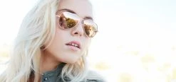 FlightSunglasses Randolph Concorde Progressive Prescription Sunglasses -Rose Gold Wayfarer & Square
