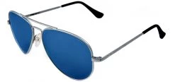 FlightSunglasses Randolph Concorde Sunglasses- Matte Chrome, Blue Sky Flash Mirror PC Lenses