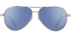 FlightSunglasses Serengeti Carrara 8547 , Shiny Silver, Polarized 555nm Blue Photochromic Lenses