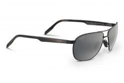 FlightSunglasses Maui Jim Castles 728 Sunglasses- Matte Black With Polarized Neutral Grey Lens Classic Aviators