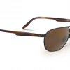FlightSunglasses Maui Jim Castles 728 Sunglasses- Matte Chocolate With Polarized HCL Bronze Lens