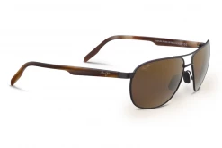 FlightSunglasses Maui Jim Castles 728 Sunglasses- Matte Chocolate With Polarized HCL Bronze Lens