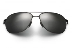 FlightSunglasses Maui Jim Castles 728 Sunglasses- Matte Black With Polarized Neutral Grey Lens Classic Aviators