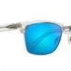 FlightSunglasses Maui Jim KAWIKA 257 Sunglasses- Crystal With Blue Hawaii Polarized Lens