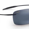 FlightSunglasses Sport Maui Jim Lighthouse 423 Sunglasses- Gloss Black With Polarized Neutral Grey Lens