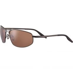 FlightSunglasses Serengeti Matera Large 8731 -Brushed Brown Mineral Polarized Drivers Lenses Pilot & Driver