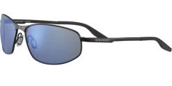 FlightSunglasses Serengeti Matera 8725 -Satin Black, Mineral Polarized 555nm Blue Lenses