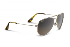 FlightSunglasses Maui Jim Mavericks 264 Sunglasses- Gold With Polarized HCL Bronze Lens