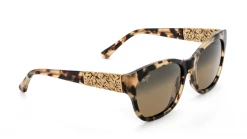 FlightSunglasses Maui Jim Monstera Leaf HS747 Sunglasses- Honey Havana With Yellow Gold, HCL Bronze Polarized Lens