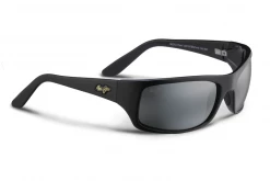FlightSunglasses Sport Maui Jim Peahi 202 Sunglasses-Gloss Black With Polarized Neutral Grey Lens