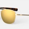 FlightSunglasses Pilot & Driver Randolph Aviator Sunglasses-Polarized Gold & Silver Mirror Lens