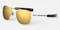 FlightSunglasses Pilot & Driver Randolph Aviator Sunglasses-Polarized Gold & Silver Mirror Lens