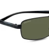 FlightSunglasses Serengeti San Remo 7604 - Satin Black/Gray Stripe, Polarized 555nm, Photochromic Lenses Pilot & Driver
