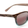 FlightSunglasses Maui Jim Starfish 744 Sunglasses- Sandstone With Blue With Polarized Maui Rose Lens