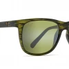 FlightSunglasses Maui Jim Tail Slide 740 Sunglasses- Matte Green Stripe With HT Or Custom Color Lens