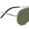 FlightSunglasses Serengeti Carrara Small SS016001 Shiny Silver With Polarized 555nm Photochromic Lenses