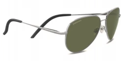 FlightSunglasses Serengeti Carrara Small SS016001 Shiny Silver With Polarized 555nm Photochromic Lenses