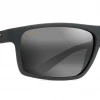 FlightSunglasses Sport Maui Jim Byron Bay 746 Sunglasses- Matte Black Rubber With Polarized Neutral Grey Lens