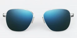 FlightSunglasses Randolph Aviator White Gold Sunglasses-Polarized Colbalt & American Grey